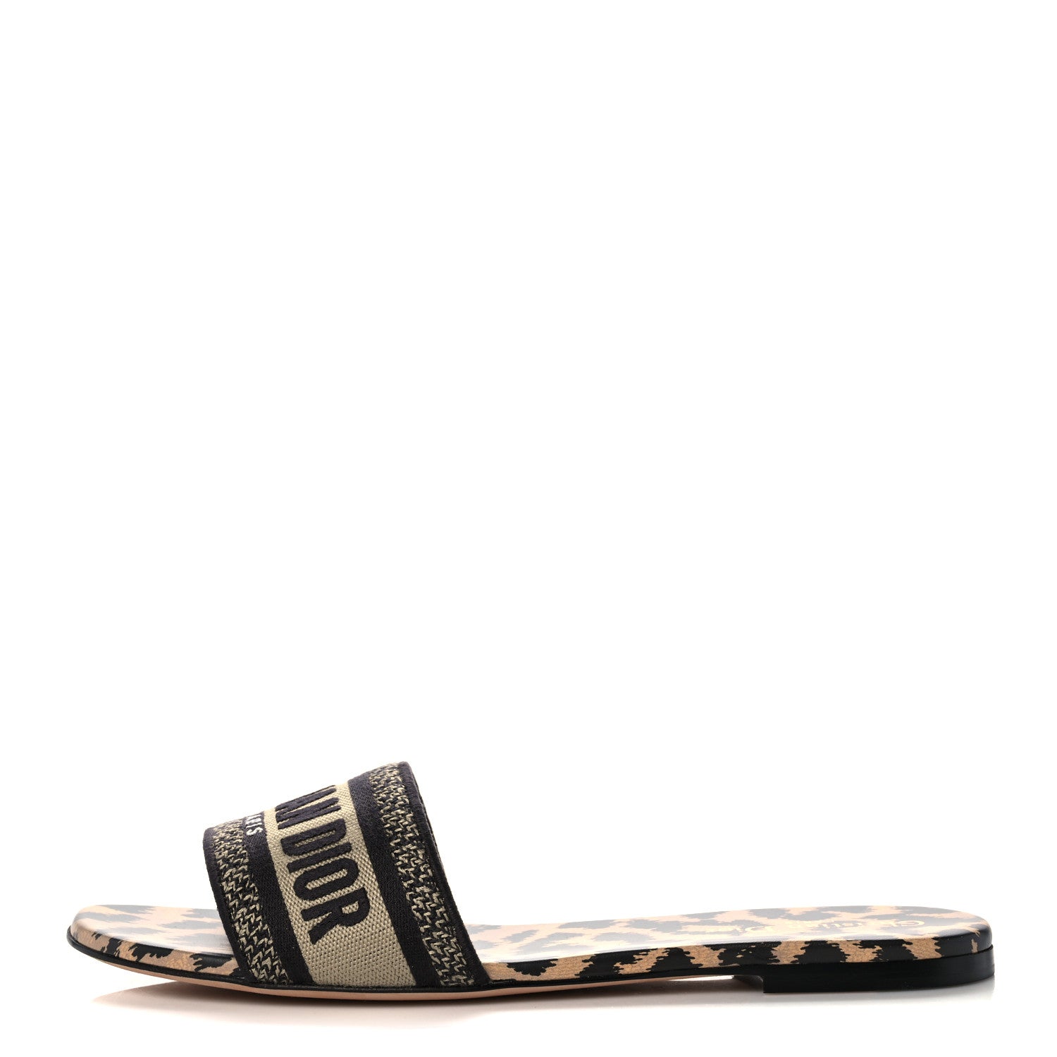 Christian Dior Canvas Mizza Embroidered Dway Mules Slide Sandals 41 Beige Multicolor 1 of 8