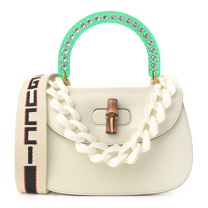 Gucci Calfskin Plexiglass Medium Classic 2 Top Handle Bag White 1 of 14