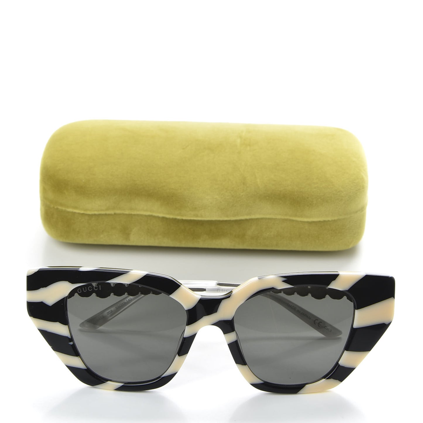 Acetate Crystal Embellished Cat Eye Sunglasses GG0641S Black Off White