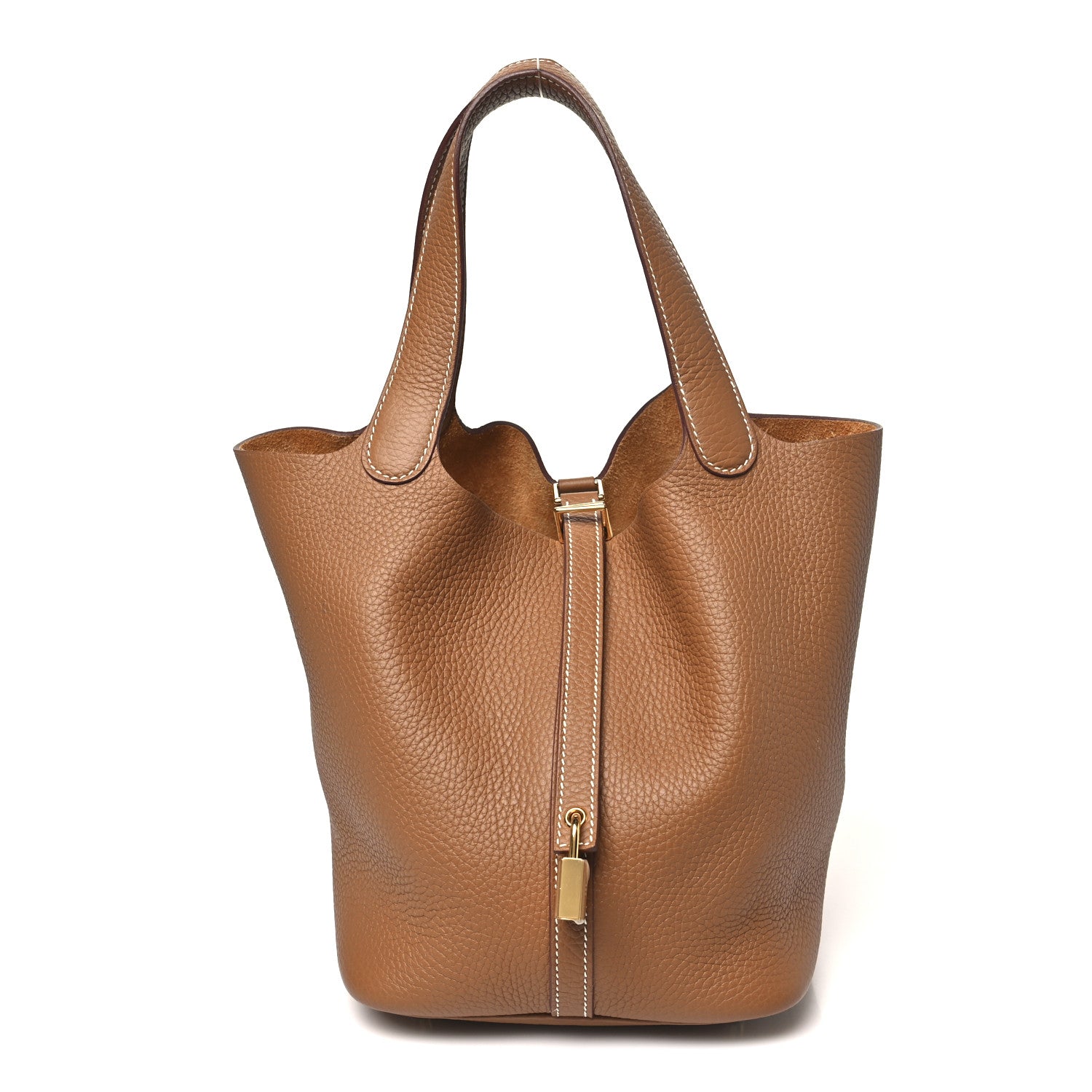 Hermes Taurillon Clemence Picotin Lock 22 MM Gold 1 of 10