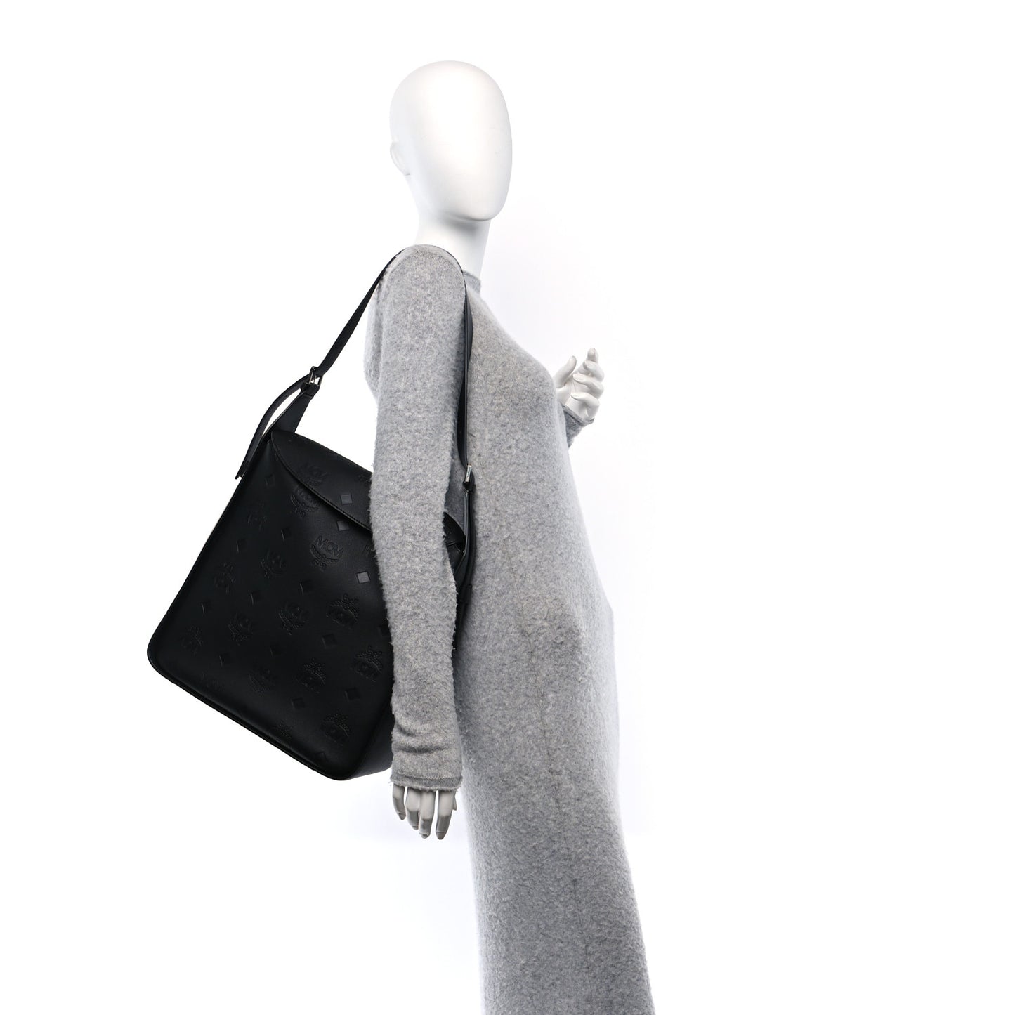 Calfskin Ottomar Monogram Large Aren Flap Hobo Black