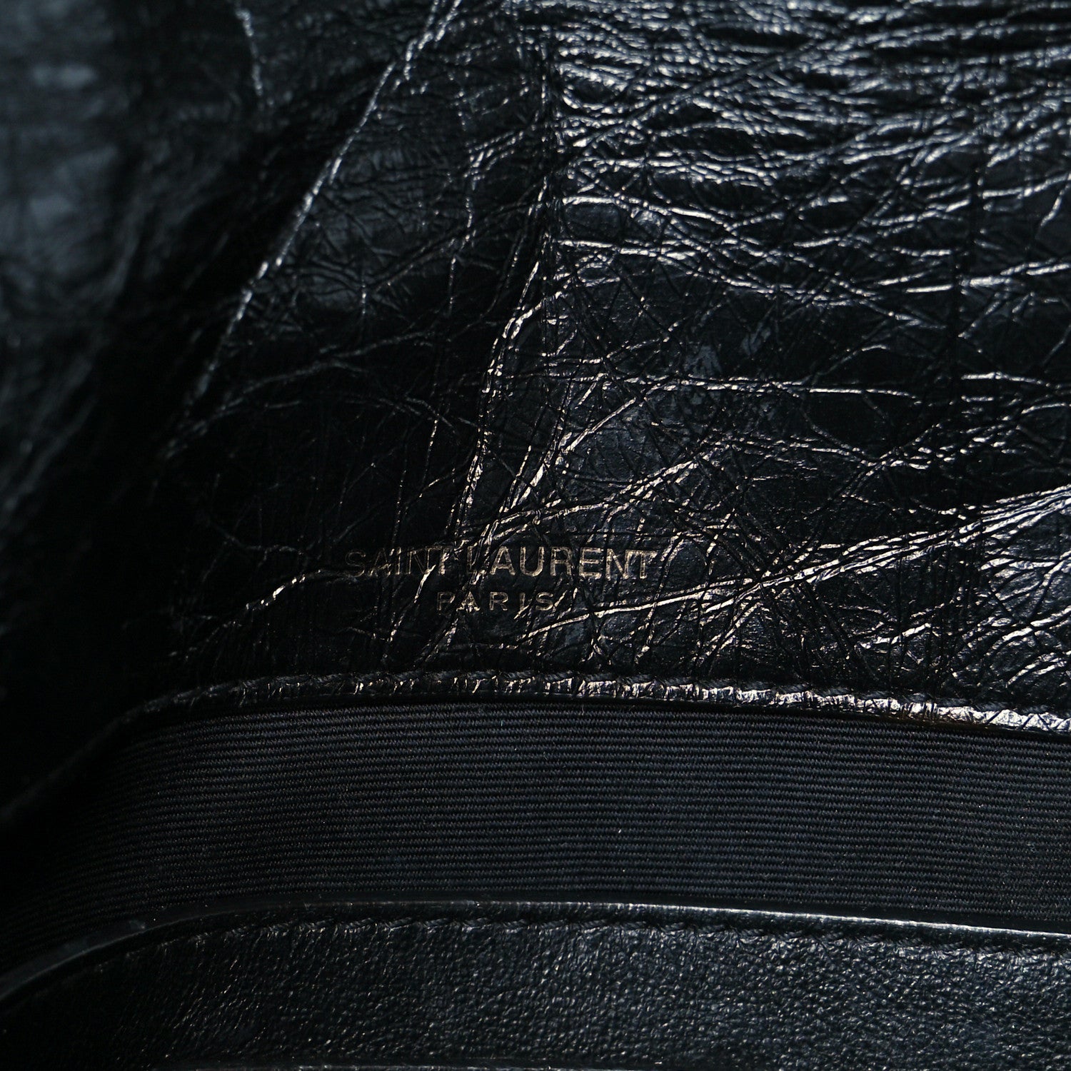 Saint Laurent Crinkled Calfskin Matelasse Monogram Baby Niki Chain Satchel Black 7 of 11