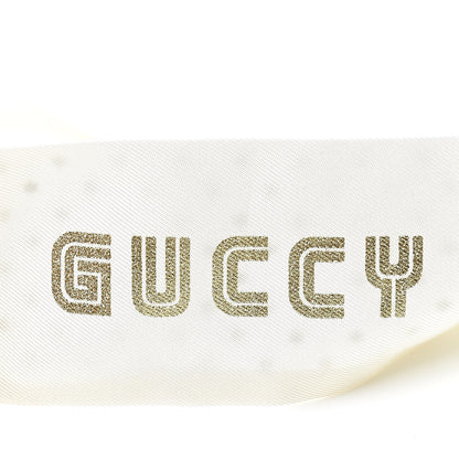 Gucci Silk Star Skinny Neck Bow Scarf White 4 of 4