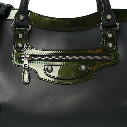 Balenciaga Smooth Calfskin Metallic Patent Giant 12 Silver Hardware City Vert Poker Fonce 7 of 9