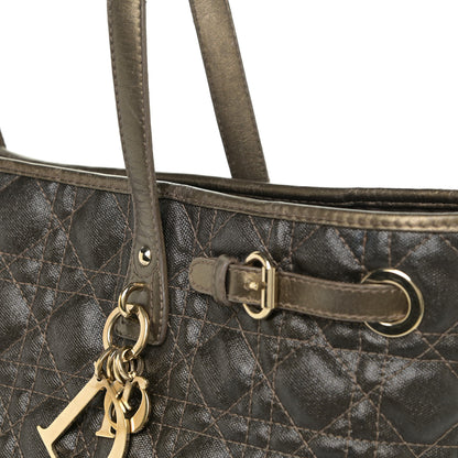 Christian Dior Coated Canvas Cannage Panarea Tote Bronze 14 of 16