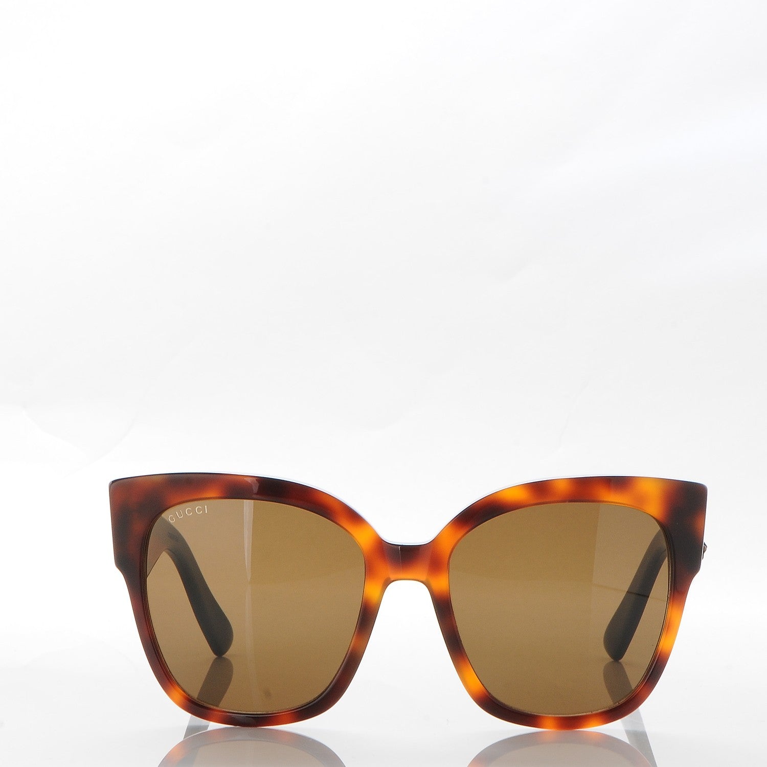 Gucci Acetate Square Frame Web Sunglasses GG0059S Tortoise 2 of 8