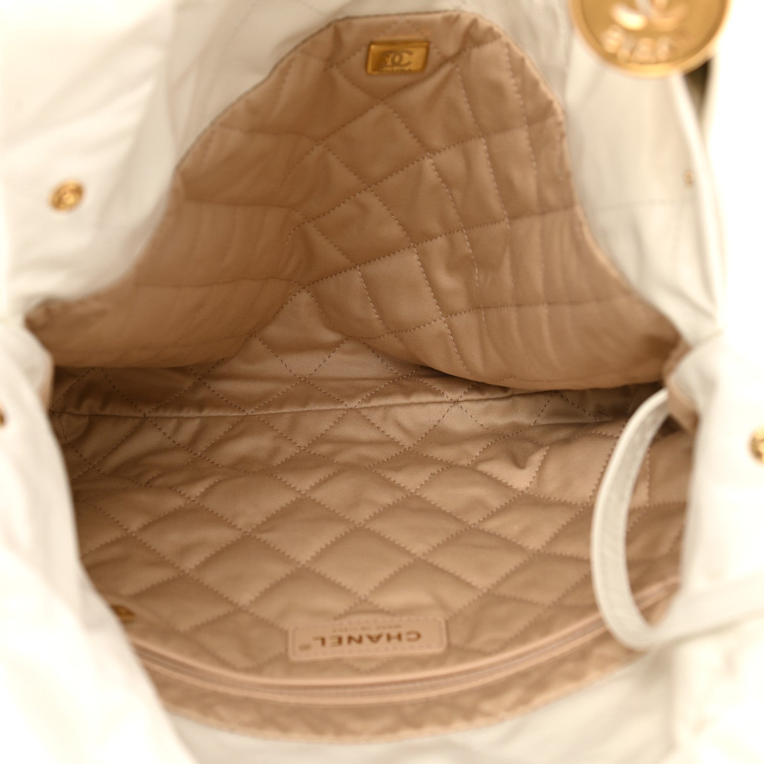 Chanel Shiny Calfskin Quilted Small Chanel 22 White 7 of 12