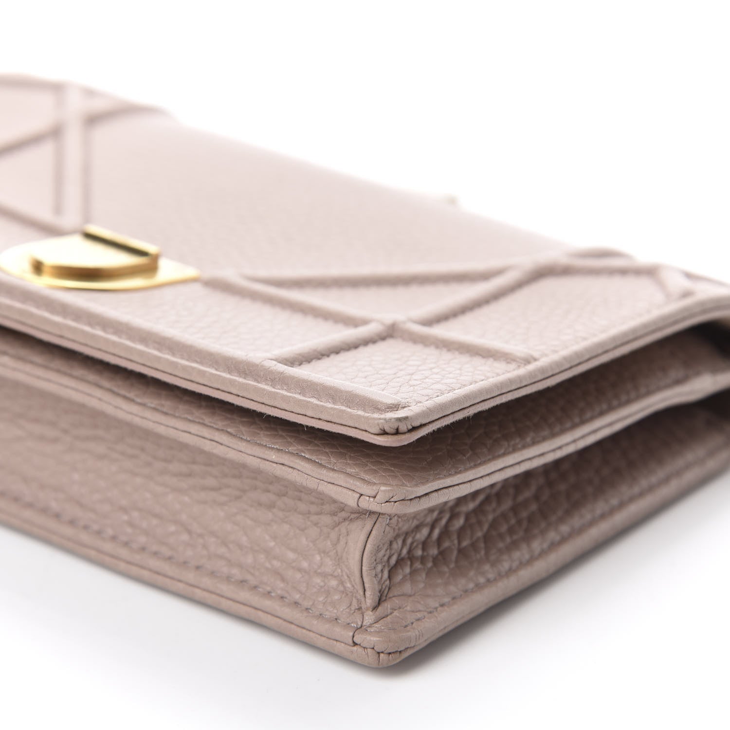 Christian Dior Grained Calfskin Diorama Wallet on Chain Pouch Nude 7 of 12