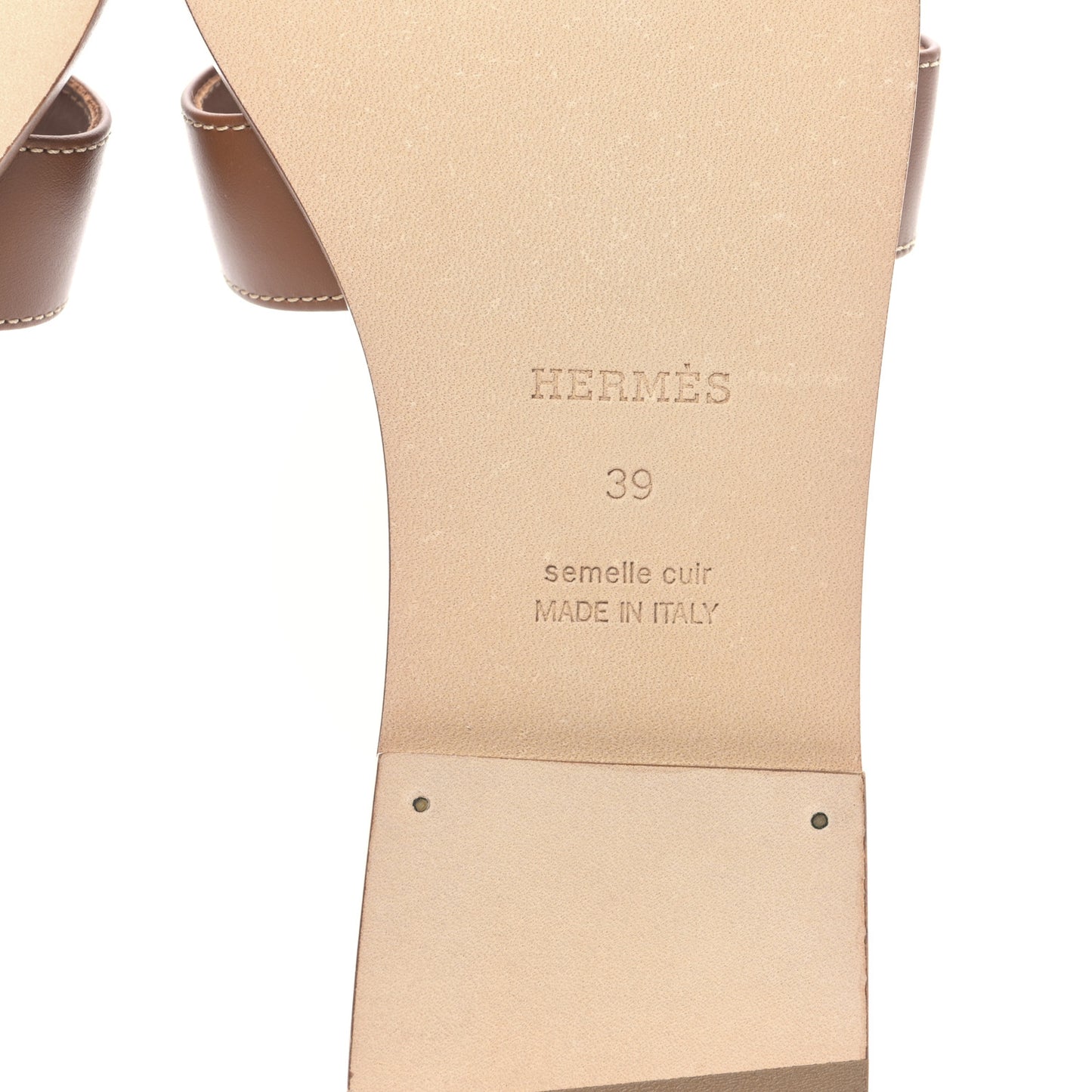 Box Calfskin Oran Sandals 39 Gold