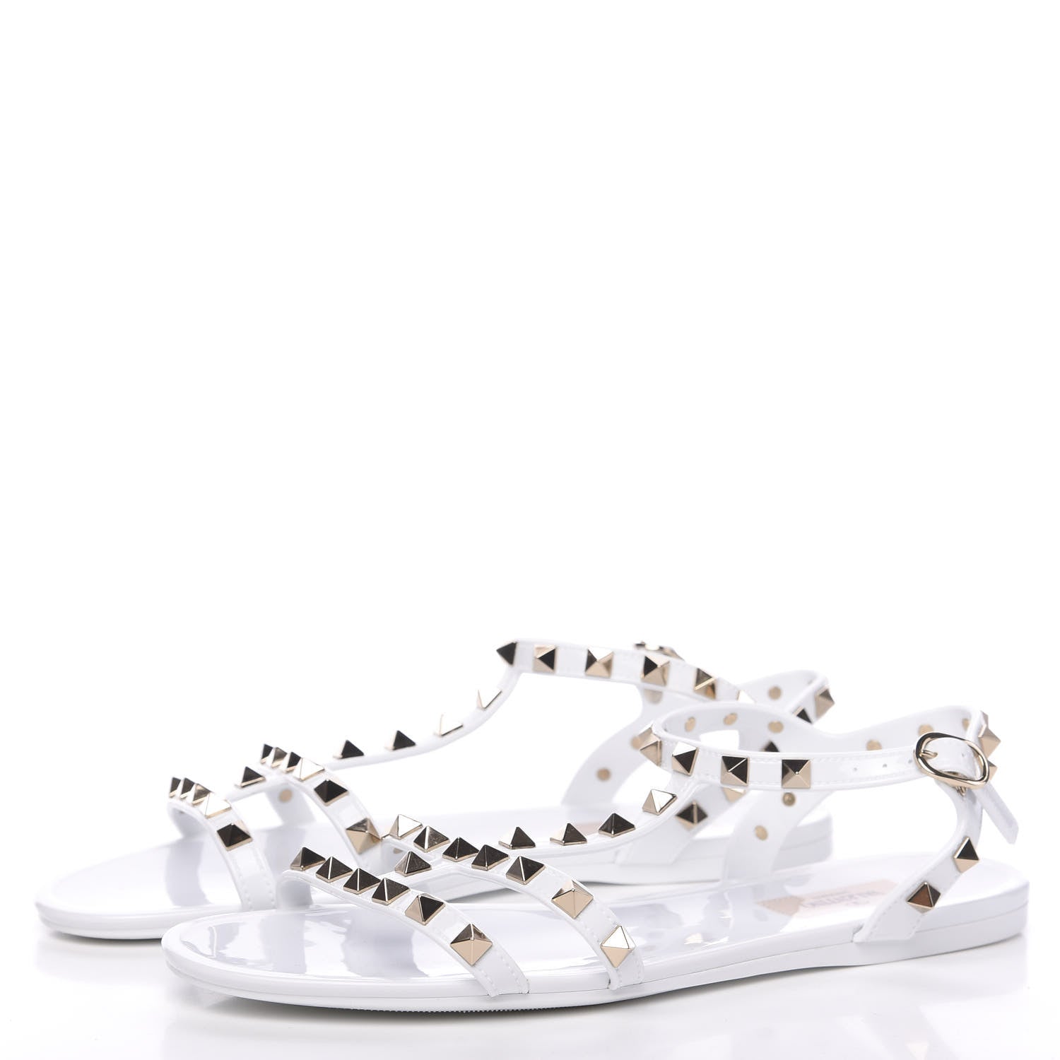 Valentino Garavani PVC Jelly Rockstud Caged Sandals 38 Optic White 3 of 7
