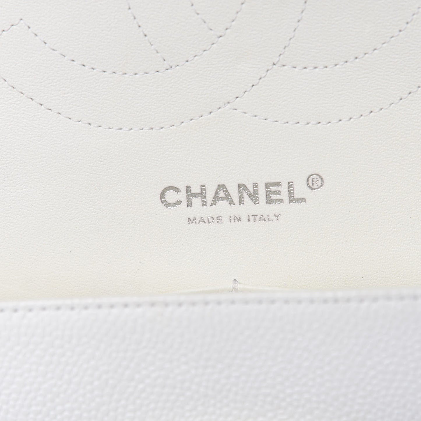 Caviar Quilted Jumbo Double Flap White