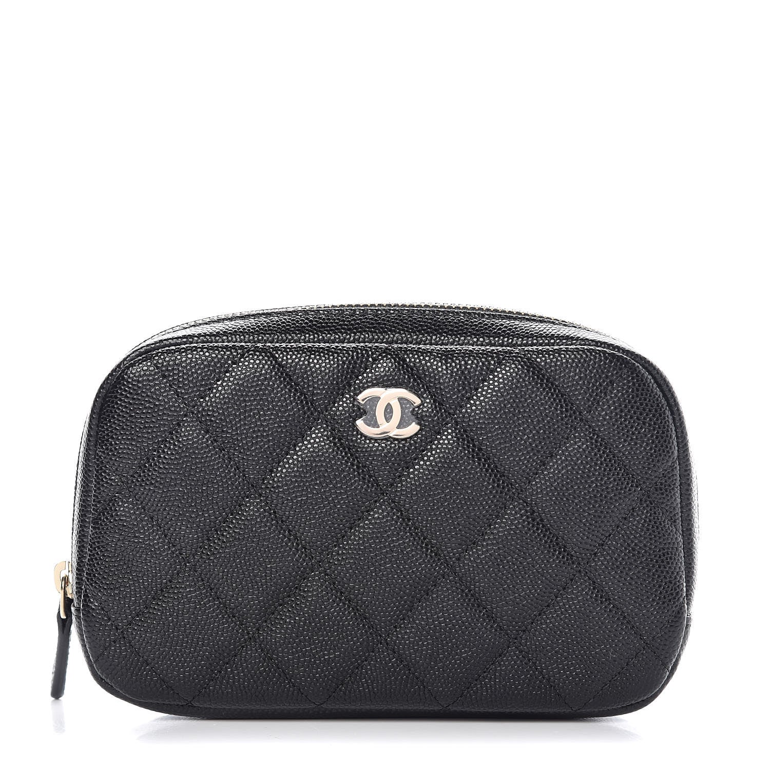 Chanel Caviar Quilted Small Curvy Pouch Cosmetic Case Black 1 of 8