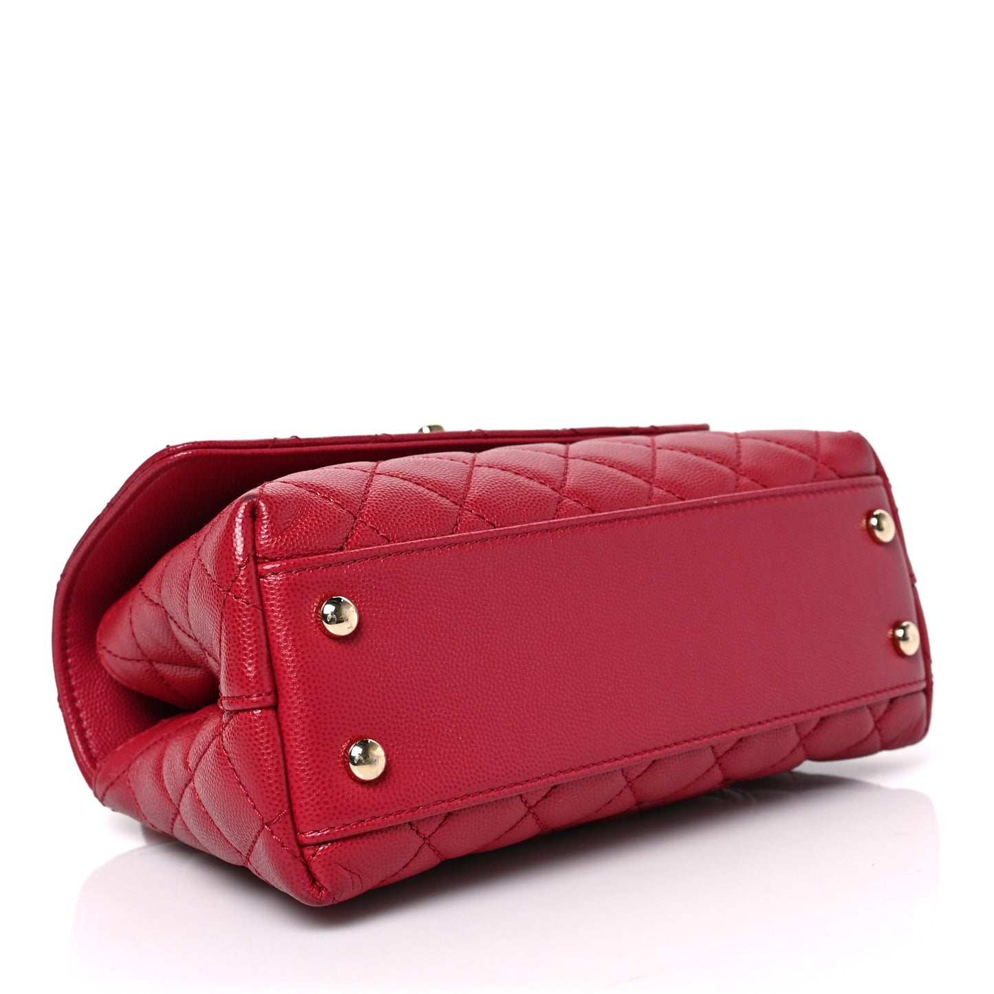 Caviar Quilted Mini Coco Handle Flap Dark Pink