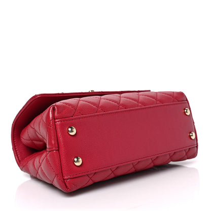 Chanel Caviar Quilted Mini Coco Handle Flap Dark Pink 4 of 9