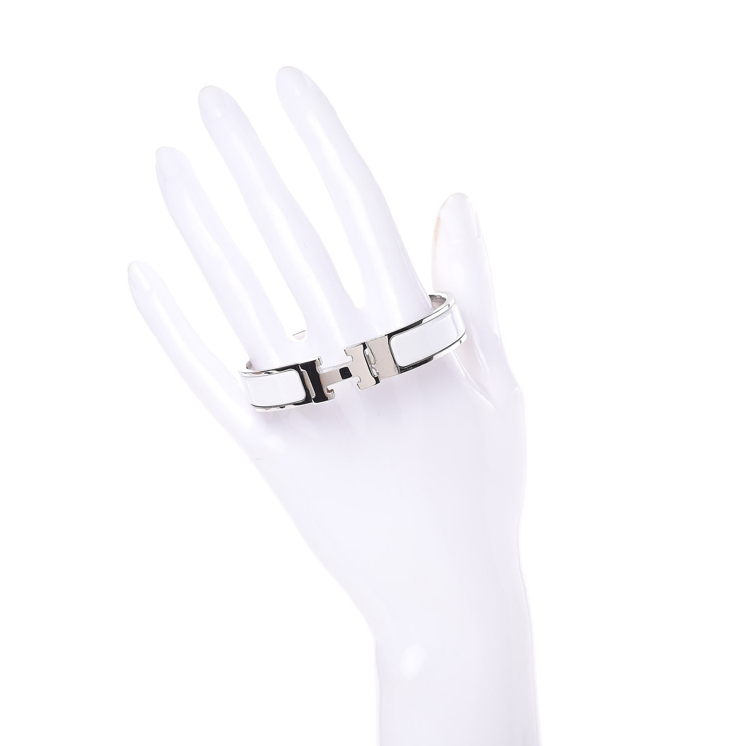 Hermes Enamel Narrow Clic Clac H Bracelet PM White 2 of 5