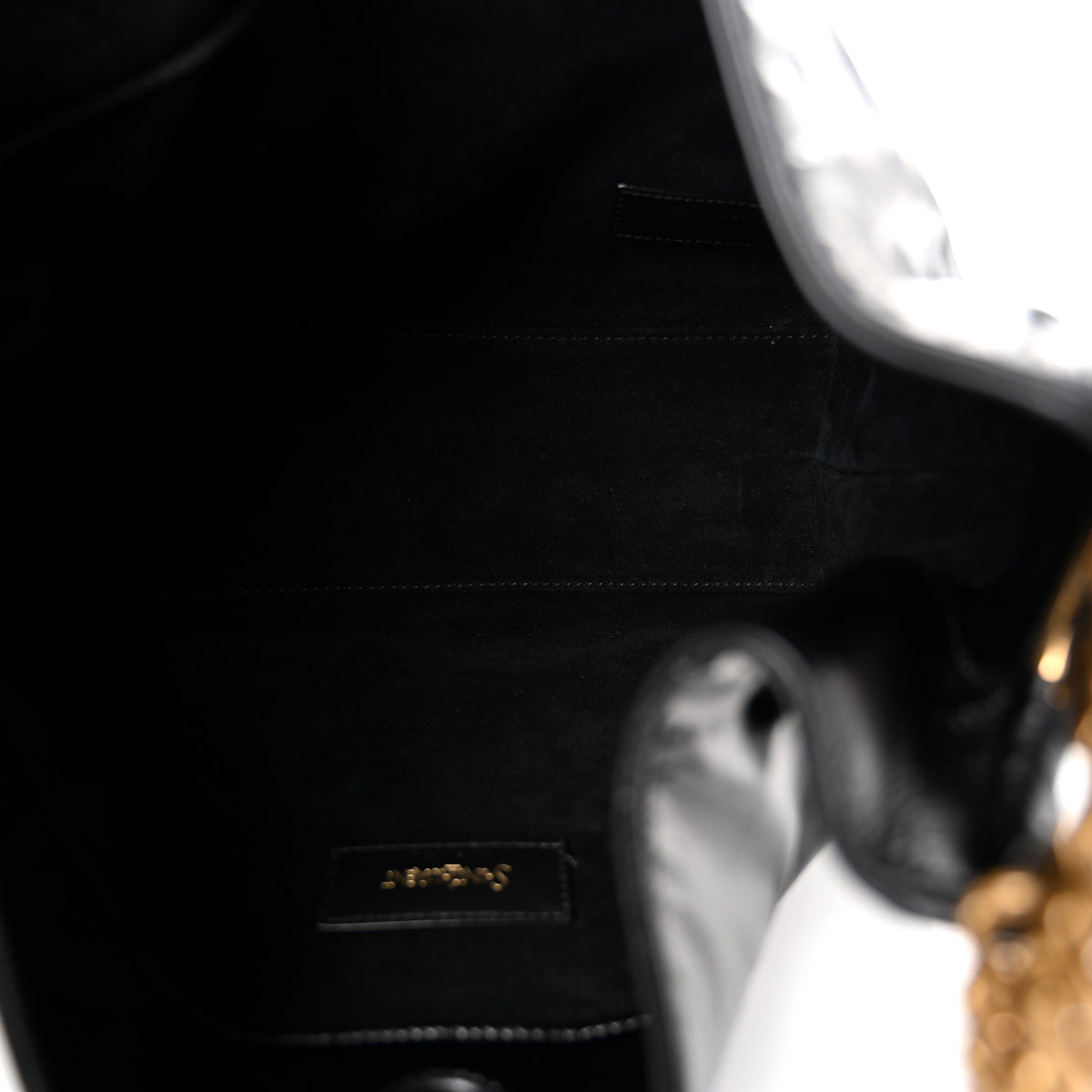 Saint Laurent Crinkled Calfskin Cassandre Hobo Black 5 of 9