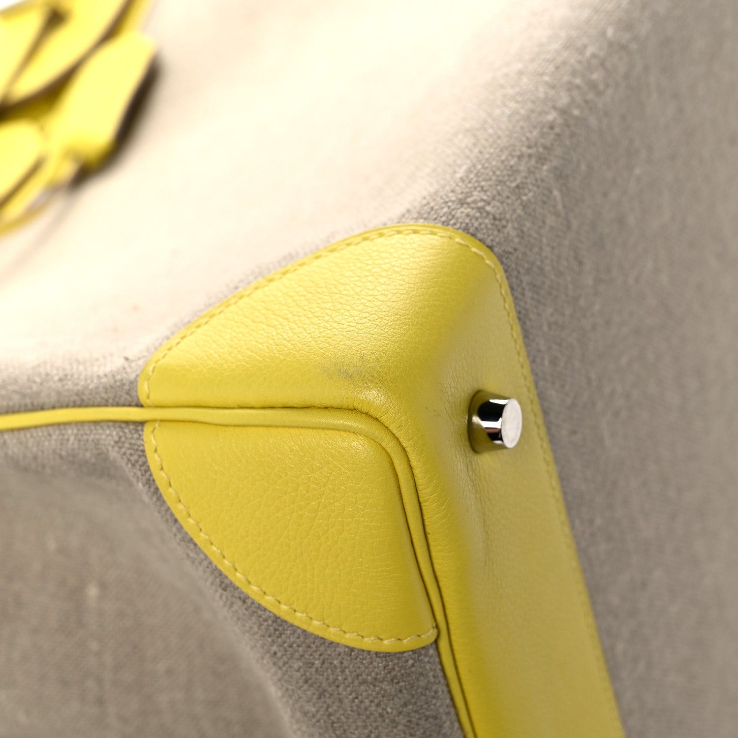 Hermes Toile De Camp Evercolor HAC Birkin 40 Ficelle Lime 9 of 11