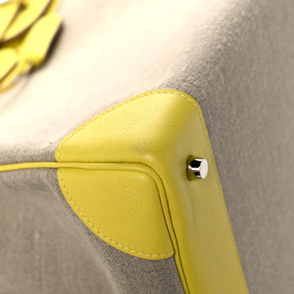 Hermes Toile De Camp Evercolor HAC Birkin 40 Ficelle Lime 9 of 11