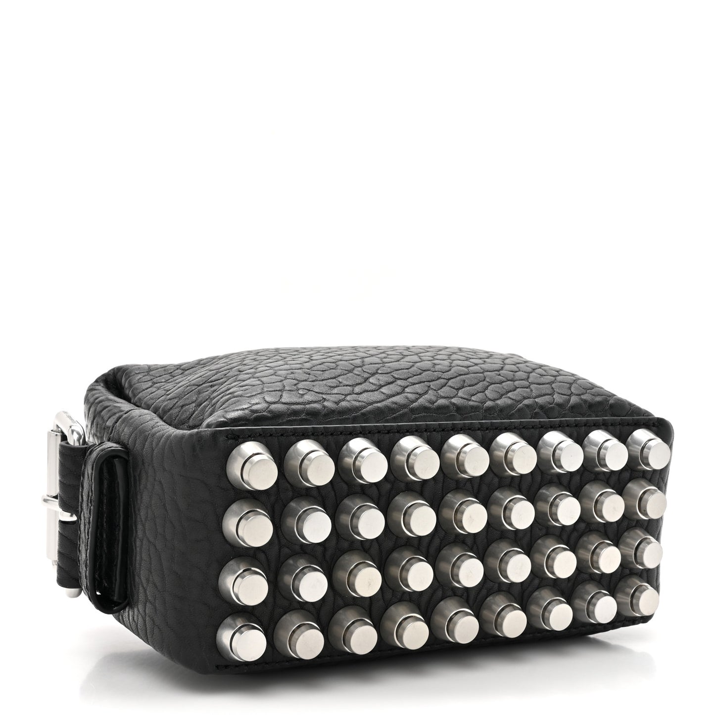 Pebbled Lambskin Small Ricco Shoulder Bag Black