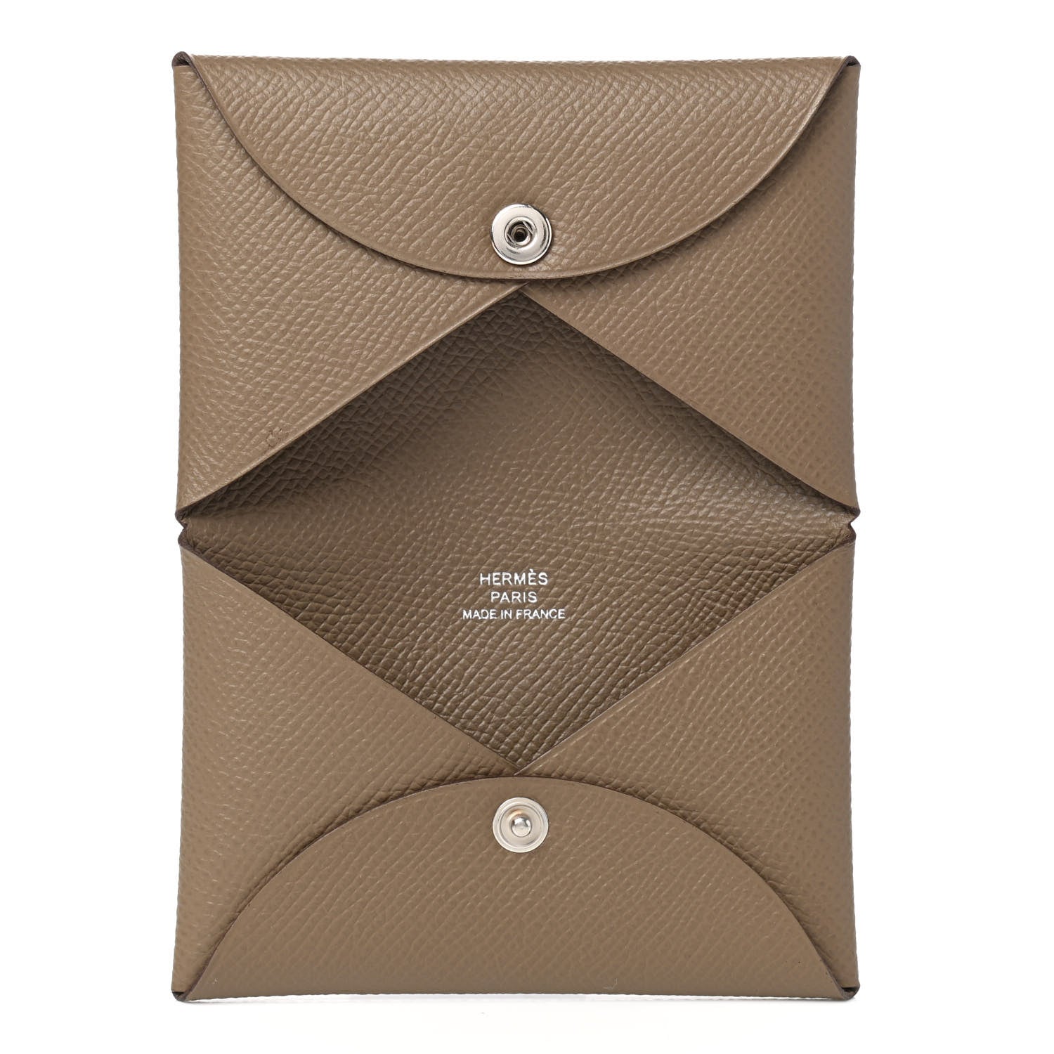 Hermes Epsom Calvi Card Case Etoupe 5 of 7