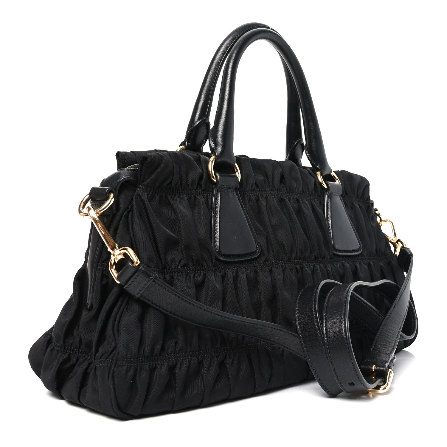 Prada Tessuto Nylon Gaufre Tote Black 3 of 9