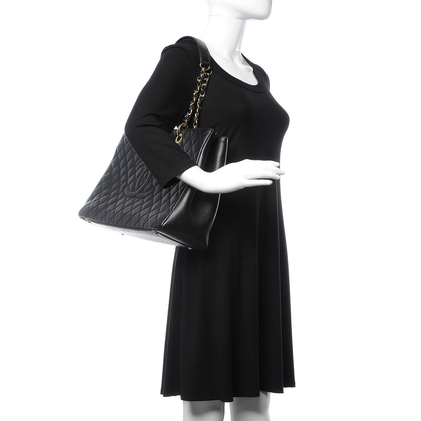 Caviar Quilted XL Grand Shopping Tote GST Black