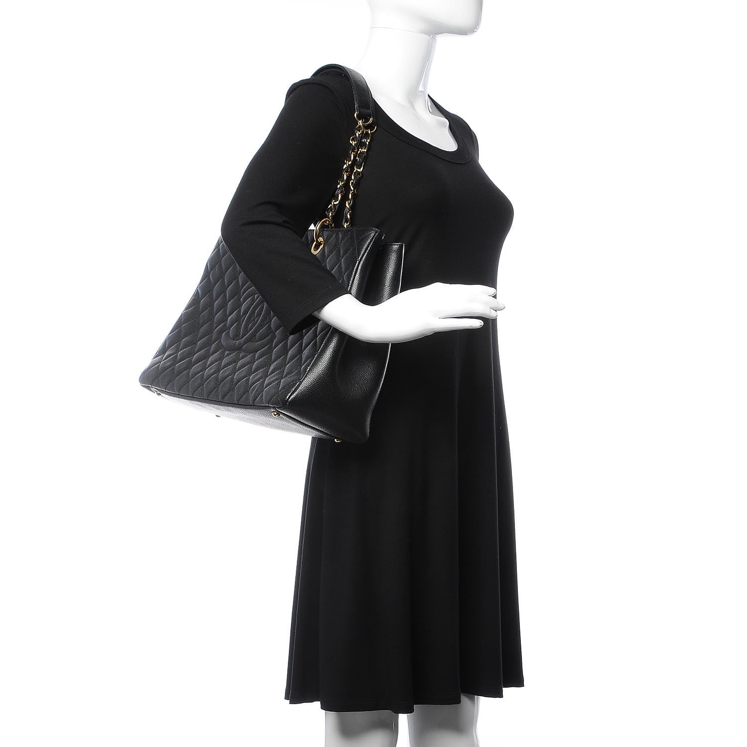 Chanel Caviar Quilted XL Grand Shopping Tote GST Black 2 of 11