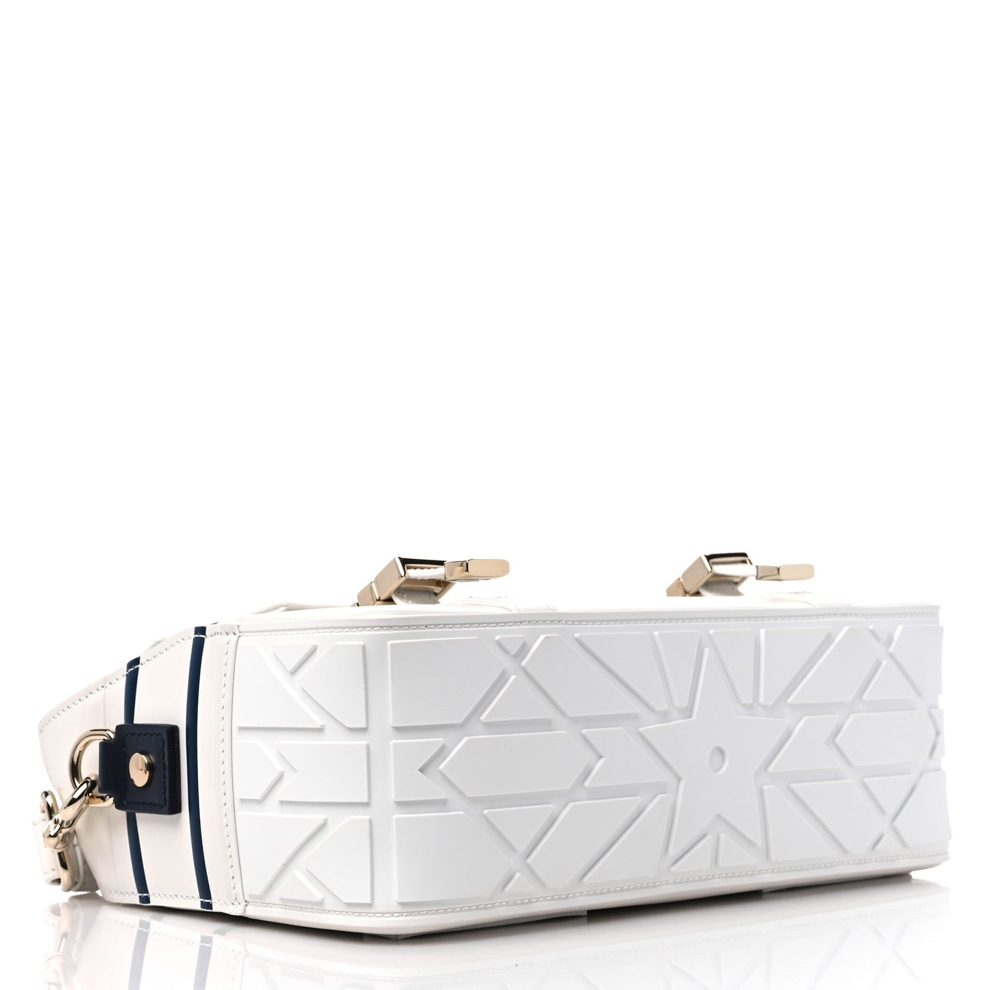 Smooth Calfskin Small Diorcamp Bag White Blue