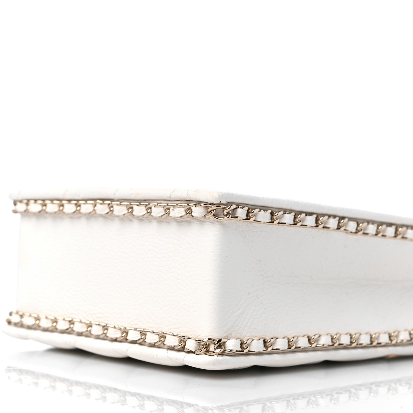 Caviar Quilted Evening Box Bag White