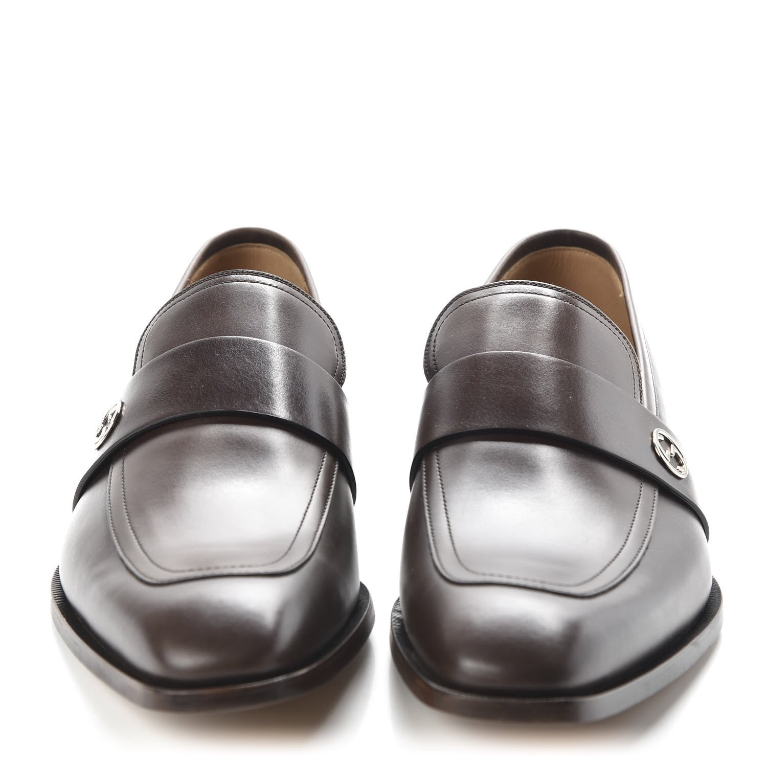 Gucci Spirit Calfskin Mens Broadwick Loafers 9 Cocoa 2 of 9