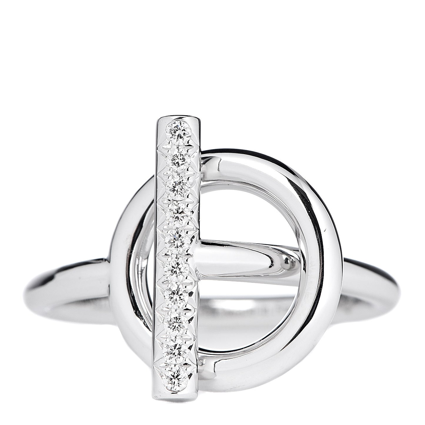 18K White Gold Diamond PM Echappee Ring 48 4.5