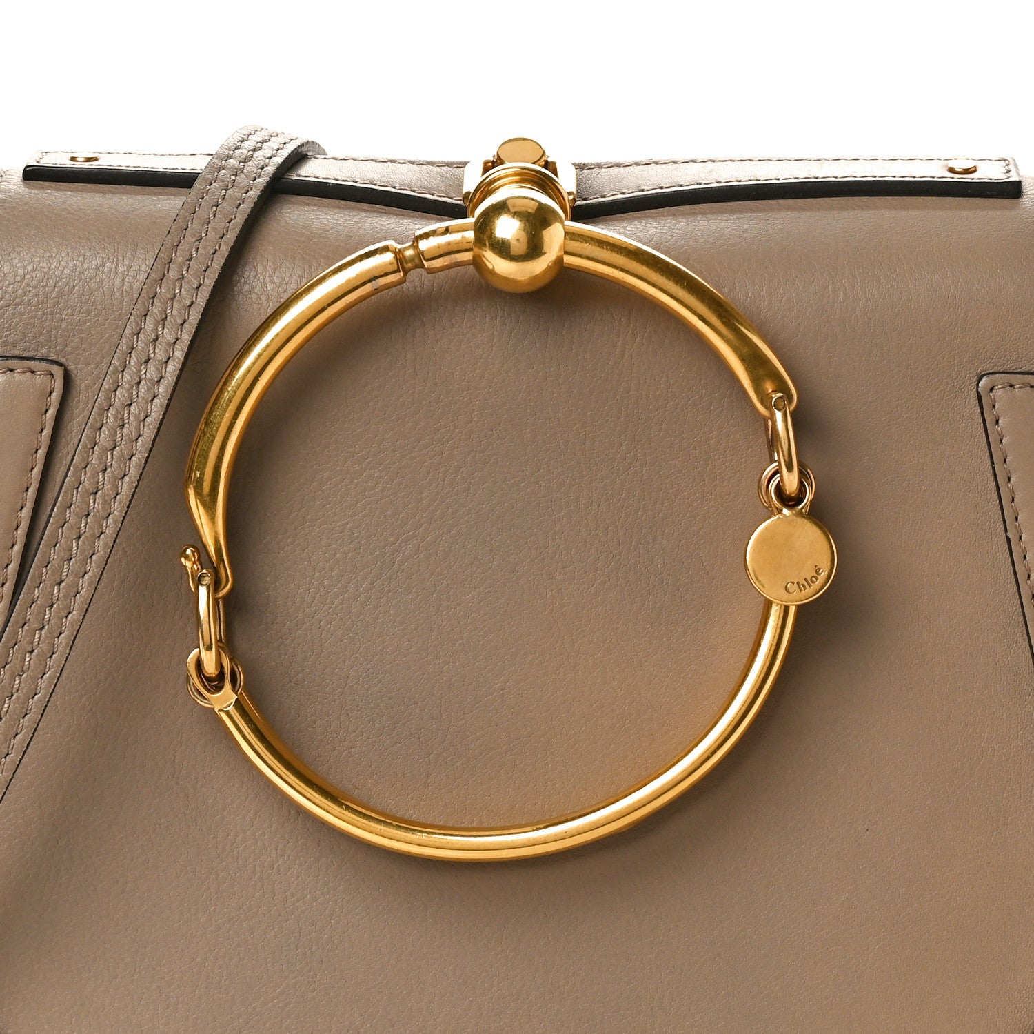 Chloe Calfskin Suede Medium Nile Bracelet Bag Motty Grey 8 of 12