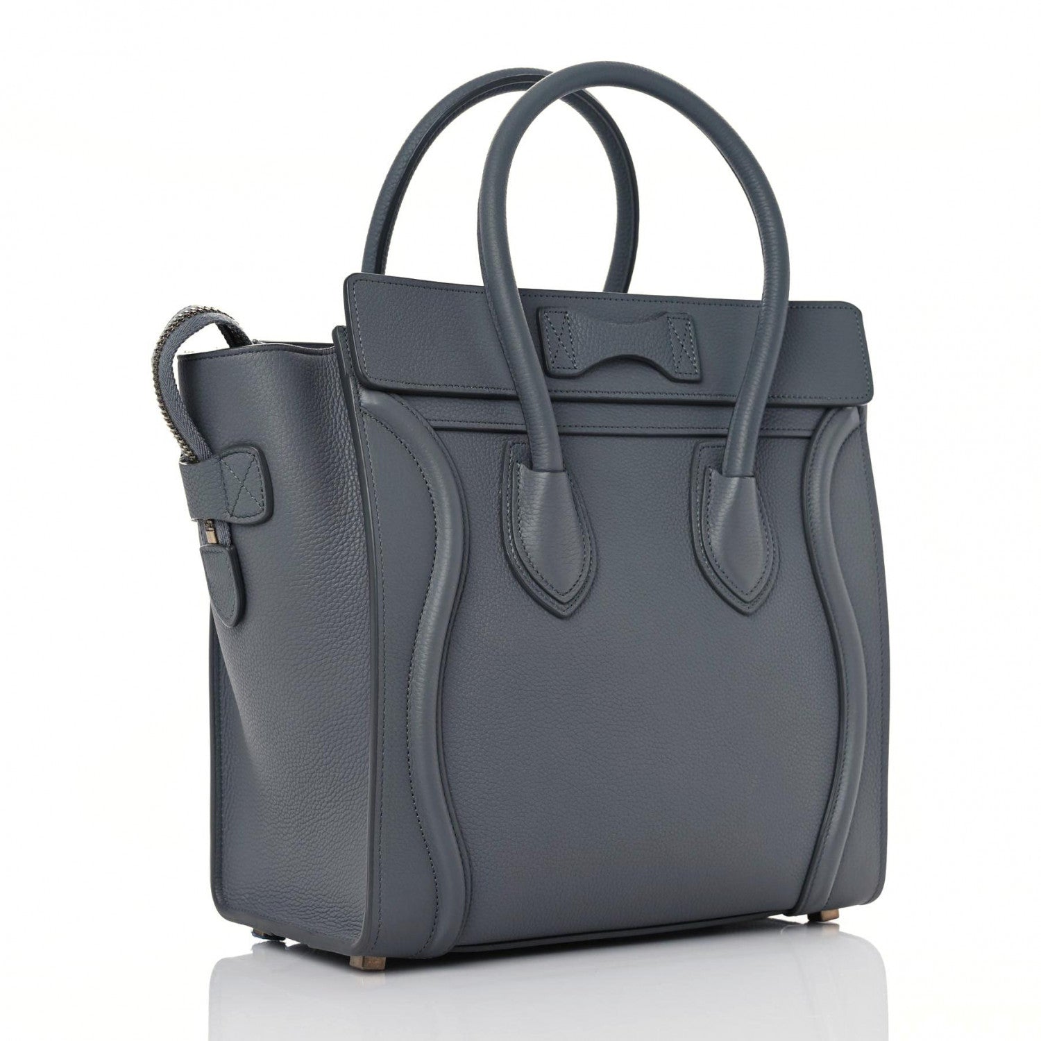 Celine Drummed Calfskin Micro Luggage Kohl 3 of 13