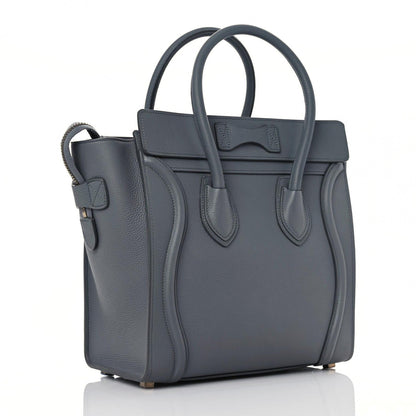 Celine Drummed Calfskin Micro Luggage Kohl 3 of 13
