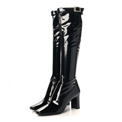 Saint Laurent Patent Calfskin Diane 100 Boots 41 Black 3 of 8