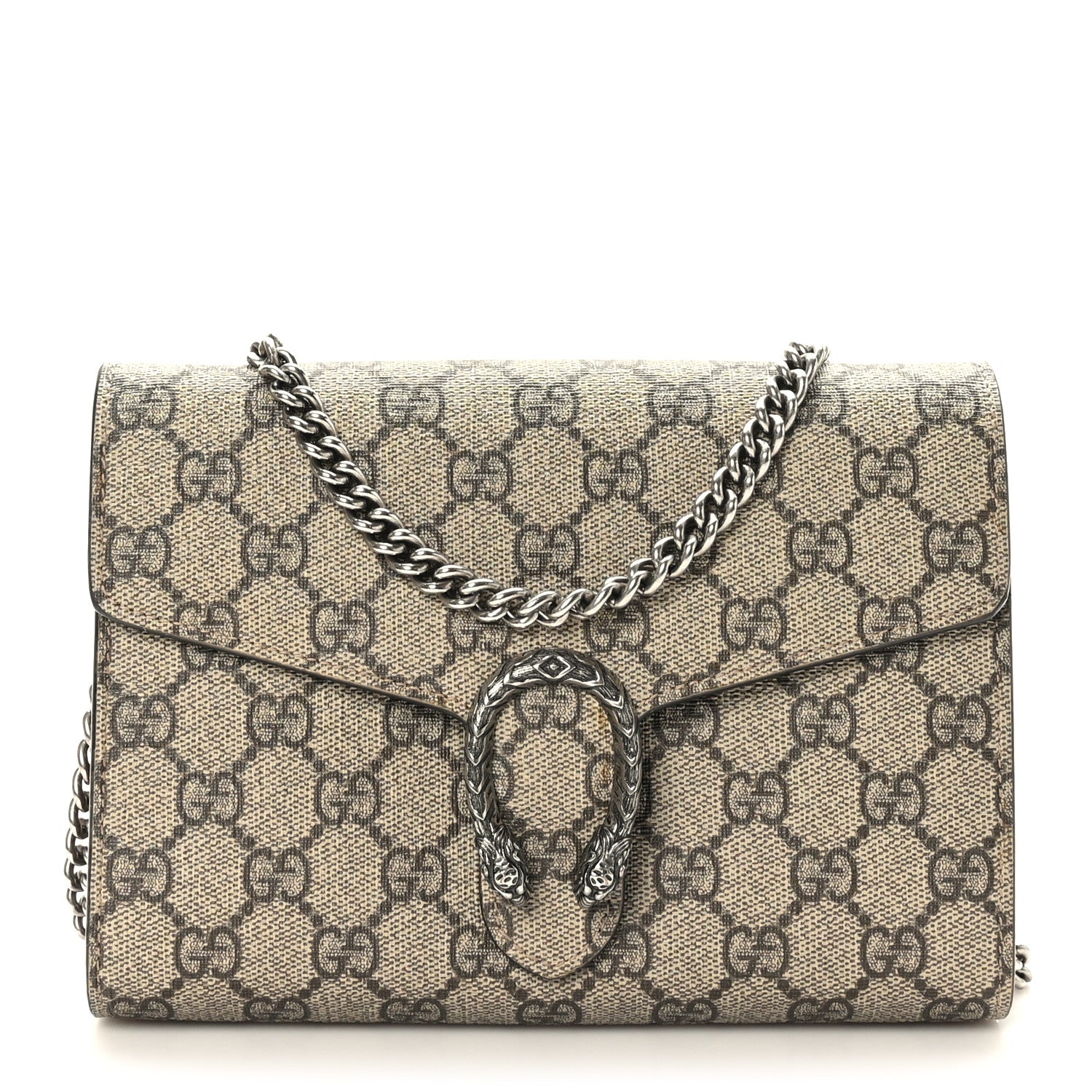 Gucci GG Supreme Monogram Mini Dionysus Chain Wallet Beige Taupe 1 of 9