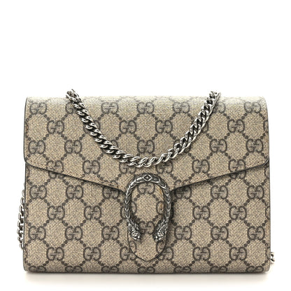 Gucci GG Supreme Monogram Mini Dionysus Chain Wallet Beige Taupe 1 of 9