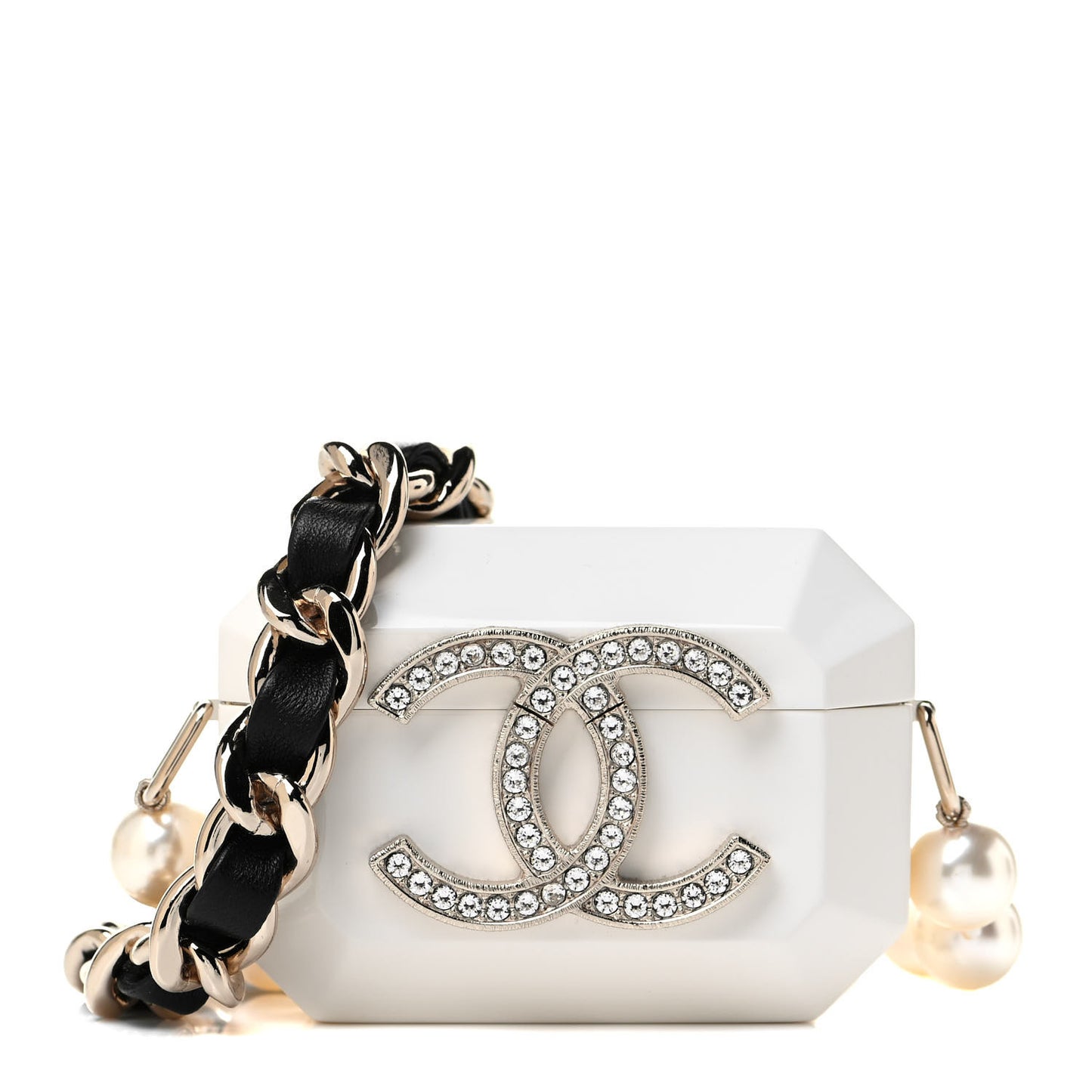 Resin Crystal Pearl Airpod Pro Case Necklace Gold White Pearly Black