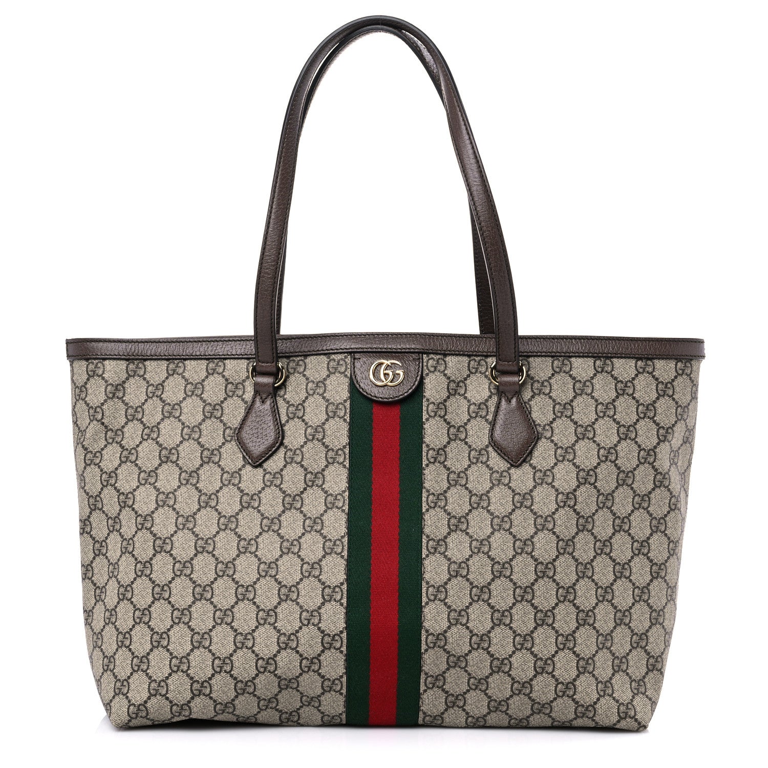 Gucci GG Supreme Monogram Medium Ophidia Shopping Tote Brown 1 of 14