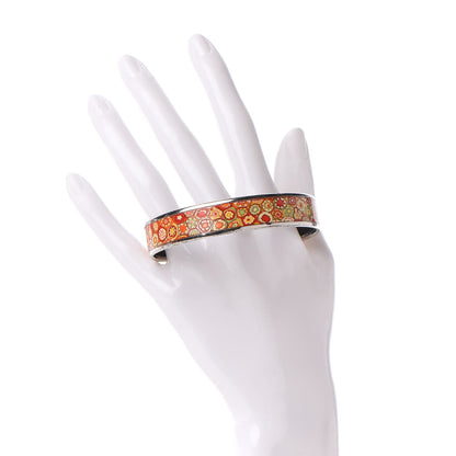 Hermes Enamel Printed Millefiori Medium Bracelet 70 Orange 2 of 4