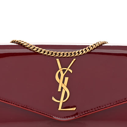 Saint Laurent Patent Uptown Chain Wallet Red Grenat 8 of 11