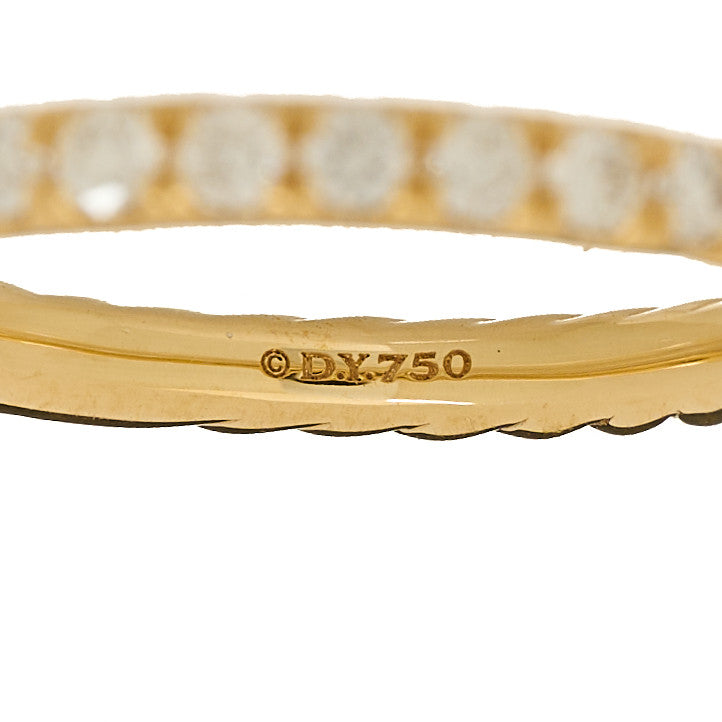 David Yurman 18K Yellow Gold Diamond 2mm Cable Collectibles Band Ring 49 5 4 of 4