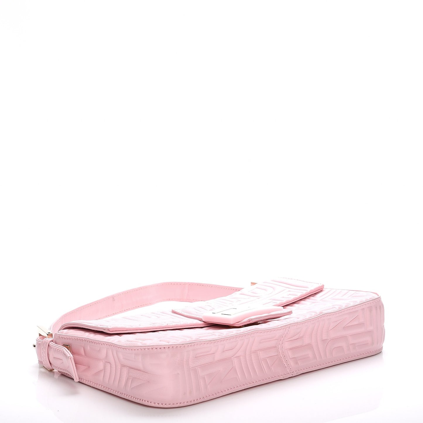 Nappa Logo Embossed Baguette Pink