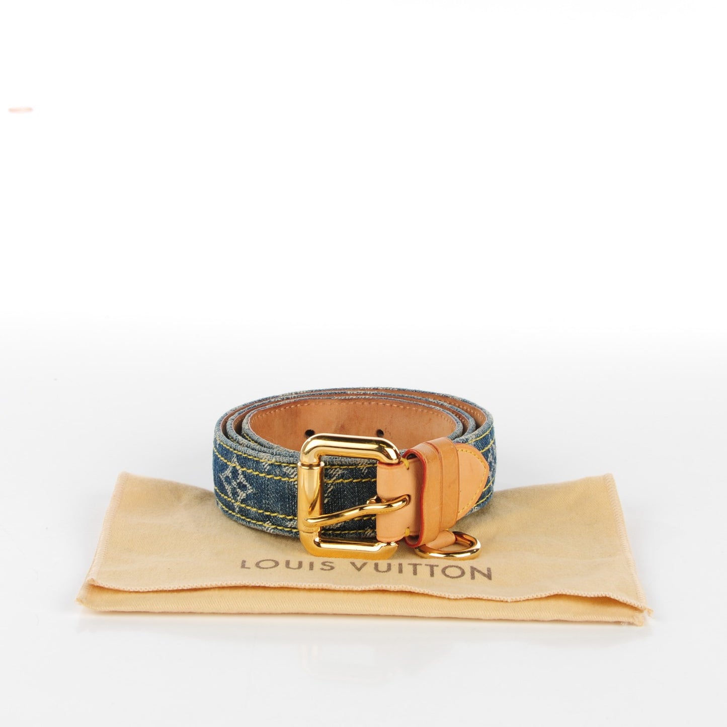 Monogram Denim Belt 80 32 Blue