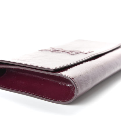 Saint Laurent Textured Patent Calfskin Large Belle De Jour Clutch Bordeaux 5 of 8