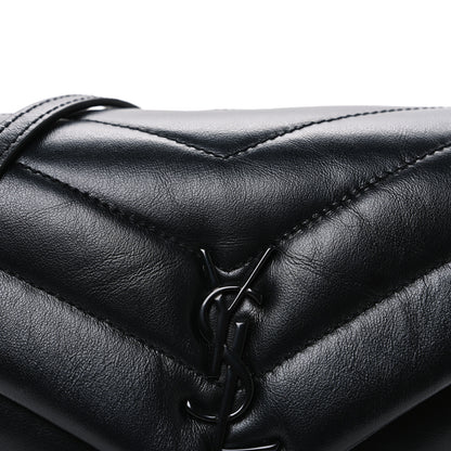 Saint Laurent Calfskin Y Quilted Monogram Monochrome Toy Loulou Crossbody Bag Black 8 of 10