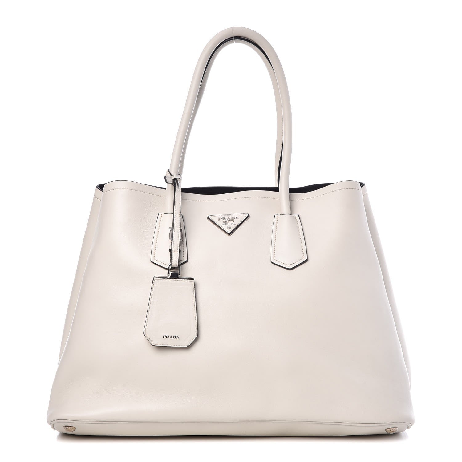 Prada City Calf Large Double Bag Talco 1 of 9