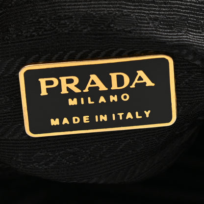 Prada Tessuto Nylon Glace Calf Logo Shoulder Bag Black 6 of 12