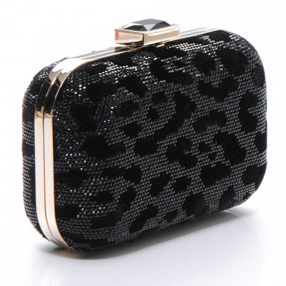 Jimmy Choo Velvet Cloud Stone Embellished Clutch Black 3 of 6