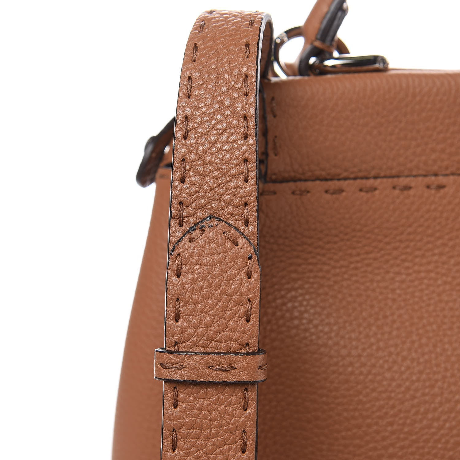 Fendi Cuoio Romano Selleria Bi-Color Medium Peekaboo Iconic Satchel Mou Deserto 11 of 13